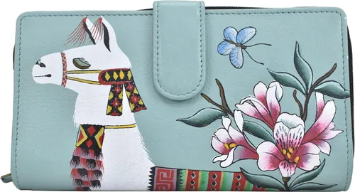 Vista 7 de Anna by Anuschka Women's Hand Painted Genuine Leather Two Fold Wallet