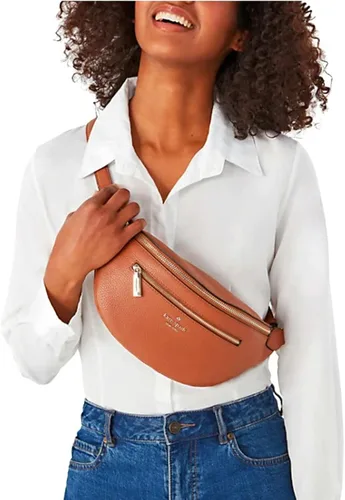 Vista 2 de Kate Spade New York Leila - Riñonera de cuero con diseño de pan de jengibre cálido, Marrón