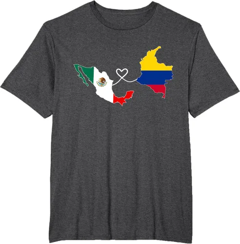 Vista 20 de Camiseta Half Colombian Half Mexican Flag Map DNA Mexico Colombia