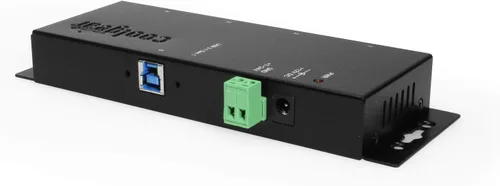 Vista 2 de Coolgear Caja de metal industrial USB 3.2 Gen 1 de 4 puertos con opción de cable de bloqueo de tornillo
