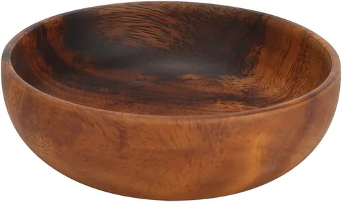 Vista 8 de Pilipane Ensaladera de madera de bambú hecho a mano, cuenco redondo apilable de madera, cuenco de mezcla rústico para ensalada, frutas, verduras