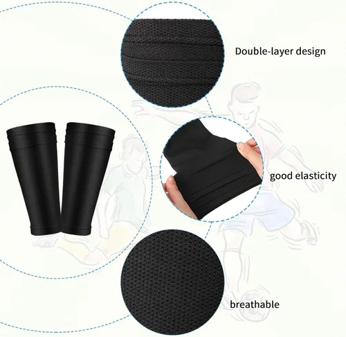 Vista 2 de Skylety Soccer Shin Guard Sleeves Calf Compression Sleeves Football Leg Sleeve Compression Support Sports Sleeve Socks for Men and Women for Soccer