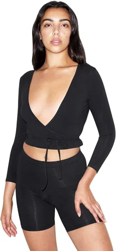 Vista 5 de American Apparel Camiseta de manga larga Julliard de algodón y elastano para mujer Negro