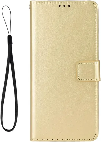 Vista 3 de Funda para Honor X50i, funda de cuero con tapa para Honor X50i 5G CRT-AN00 Case Gold Oro