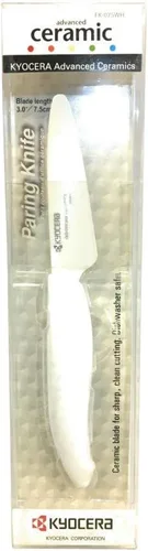 Vista 8 de Kyocera Advanced Series, cuchillo de pelar de cerámica, hoja blanca de 3 pulgadas, Negro
