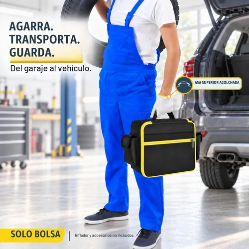 Vista 9 de Air Compressor Bag Case Compatible with DEWALT 20V MAX Tire Inflator DCC020IB, Cordless Tools Storage Holder Organizer with Pocket for Battery Pack