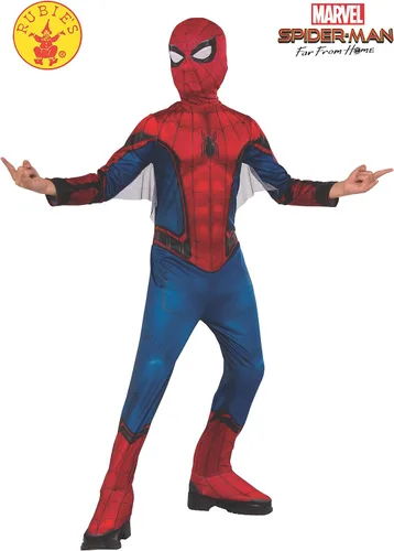 Vista 4 de Rubies Marvel Spider-Man Far from Home - Disfraz y máscara de Spider-Man para niños talla M