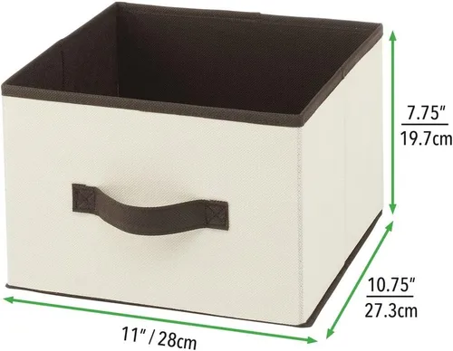 Vista 6 de mDesign Contenedor de tela para organizador de cubos, cubo de almacenamiento plegable de tela, organizador de almacenamiento plegable para armario