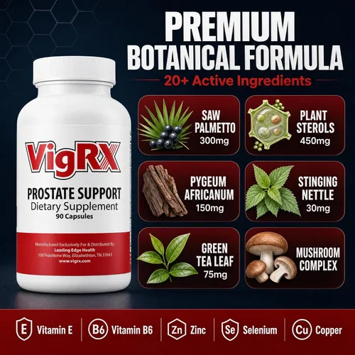 Vista 5 de VigRX Suplemento de apoyo para la próstata para hombres – Advanced Saw Palmetto & Herbal Blend – Apoya el flujo urinario saludable, el vaciado