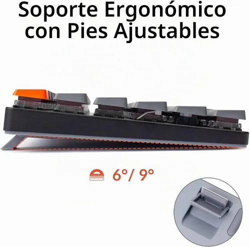 Vista 8 de Keychron K3 75% Layout 84-Key Teclado mecánico inalámbrico Bluetooth ultradelgado intercambiable en caliente con interruptor rojo óptico Keychron