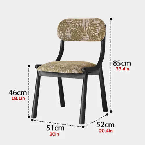 Vista 2 de Rustic Fabric Dining Room Chairs, Kitchen Chair with Backrest, Dining Chairs Lobby Chair Set for French Country Farmhouse Kitchen Home