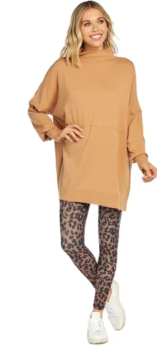 Vista 3 de Mud Pie Rivers - Suéter de gran tamaño con cuello alto falso para mujer