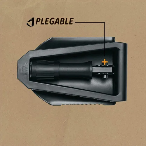 Vista 2 de Gerber E-Tool - Pala plegable táctica, pala de camping con borde dentado, color negro