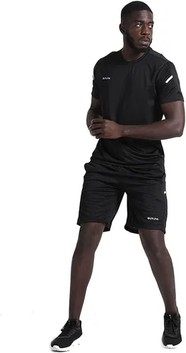 Vista 2 de BUYJYA Ropa de entrenamiento para hombre, conjunto de 3 camisetas deportivas para baloncesto, fútbol, ejercicio, entrenamiento, correr, gimnasio