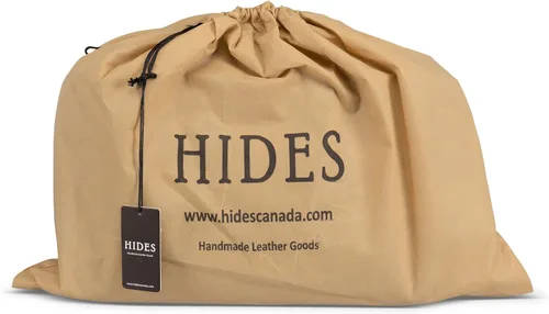 Vista 8 de HIDES Bolso bandolera de cuero de grano completo para computadora portátil, bandolera de viaje