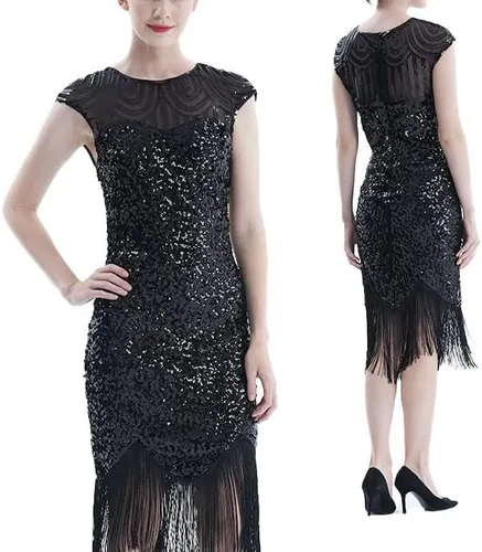 Vista 2 de Christmas Party Dress Party Sexy Dress Fashion Solid Color Sequin Fringe Dress New Years Eve. Women's Dresses