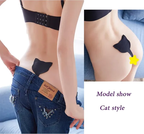 Vista 5 de RUIBAVYA Tanga sin tirantes para mujer, sin tirantes, invisible, autoadhesiva, lencería sexy