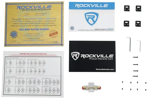 Vista 8 de Rockville Atom 8B 3500W Peak/880W RMS Amplificador marino de 8 canales, Bluetooth con emparejamiento automático, cruce ajustable, pantalla