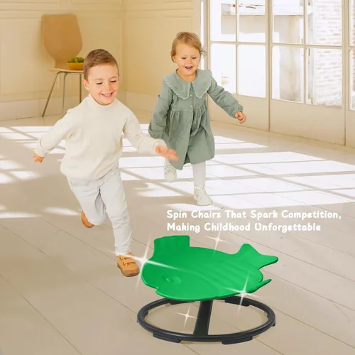 Vista 9 de Silla giratoria sensorial para niños con autismo y TDAH, silla giratoria para uso en interiores y exteriores, juguetes para sentarse y girar, sillas