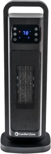 Vista 10 de Comfort Zone - Calentador de torre digital oscilante con control remoto para uso en interiores, termostato ajustable, temporizador, protección