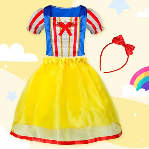 Vista 2 de Meland Disfraz de princesa para niñas pequeñas, disfraz de princesa, regalo para niñas de 3 a 8 años, juego de simulación