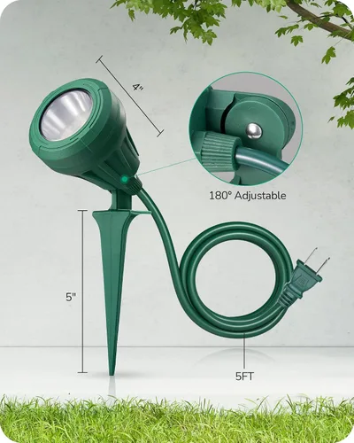 Vista 7 de EDISHINE Foco de 120 V para exteriores, 5 lentes de color extra, 5.5 W 500 lúmenes, foco LED impermeable para exteriores, iluminación de paisaje