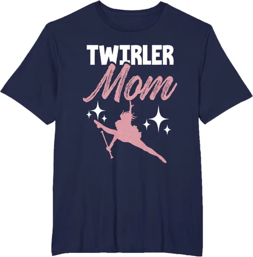 Vista 60 de Twirler Mom Baton Twirl Mother Majorette Twirling Camiseta, Negro, S