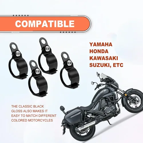Vista 6 de 2 pares de soportes de indicador de horquilla de aleación de aluminio para motocicleta, soporte universal de montaje de intermitente de luz de señal