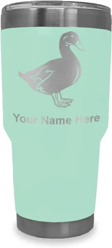 Vista 15 de LaserGram Vaso aislado al vacío de 20 onzas, pato, grabado personalizado incluido (negro) Engraved Gift for Duck Hunters, Vacuum Insulated