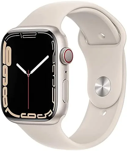 Vista 4 de Apple Reloj Serie 7 (GPS + celular, 1.772 in) Caja de aluminio Starlight con correa deportiva Starlight (renovado)
