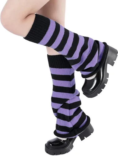 Vista 2 de Zando Calentadores de piernas Y2K para mujer, calentadores de piernas Y2K, calentadores de piernas kawaii, 80, Halloween, punk gótico, Lolita