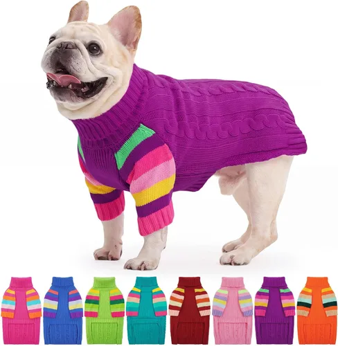 Vista 10 de Suéter XS para perro, suéter de cuello alto con manga para Yorkie Azul