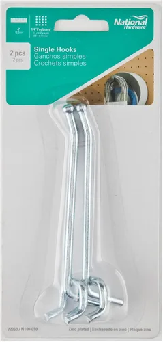 Vista 2 de Nacional/Spectrum Brands HHI N180-010 TV206857 2PK ZN 4CT SGL Ganchos