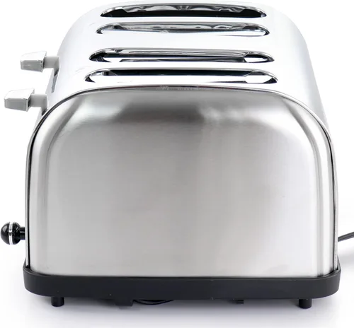 Vista 3 de MegaChef Tostadora de ranura ancha de 4 rebanadas con tostado variable en plata