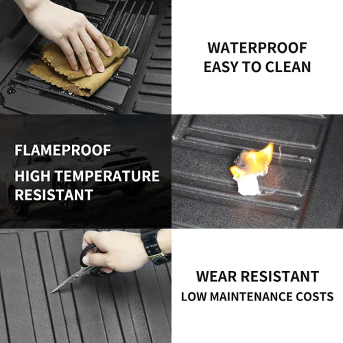 Vista 9 de Alfombrillas de piso de 2 filas y revestimiento de carga compatibles con Camry 2012-2017, alfombrillas de goma para todo tipo de clima, negras
