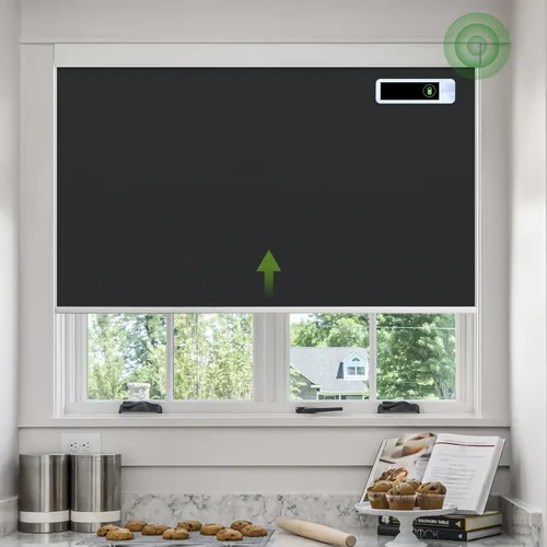 Vista 10 de Persianas motorizadas con control remoto, persianas automáticas opacas de enfriamiento con panel solar, persianas inteligentes inalámbricas