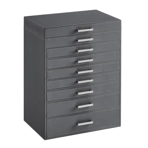 Vista 2 de SONGMICS Joyero organizador de 8 niveles, grande con espejo grande, 7 cajones, gran capacidad, almacenamiento de joyas, estilo moderno, regalo