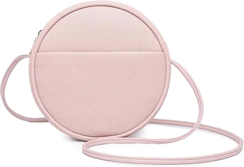 Vista 35 de Bolso circular para mujer, bolso cruzado redondo con cremallera Verde militar/nailon