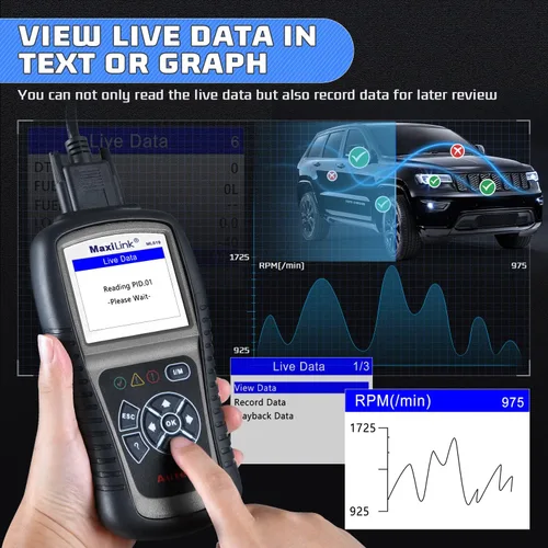 Vista 4 de Autel MaxiLink ML519, herramienta de escaneo OBD2 de modo 6 mejorado, herramienta de escaneo de diagnóstico automático, lector de código de fallo