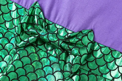 Vista 4 de Vestido de sirena para niñas, vestido de sirenita, disfraz de Ariel, traje de dibujos animados, ropa de juego, fiesta de cumpleaños, cosplay