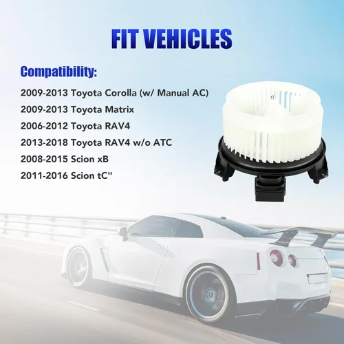 Vista 4 de Motor de ventilador de CA con ventilador para Toyota Corolla (con CA manual), RAV4 RAV 4 Matrix Scion xB Scion tC 2009 2010 2011 2012 2013 2014 2015