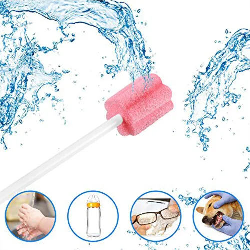 Vista 6 de 100 hisopos bucales desechables, esponjas sin sabor y estériles Palitos de hisopo dental para limpieza bucal
