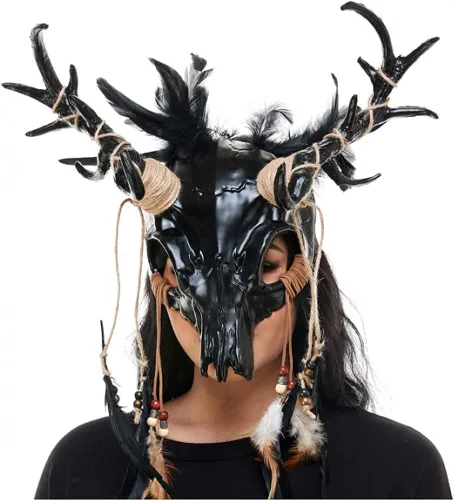 Vista 4 de STORM BUY Ram Goat Series Face Masquerade Animal Devil Mask Costume Halloween Horror Demon