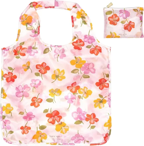 Vista 12 de Kate Spade New York Bolsas reutilizables para productos, bolsa de compras con bolsillo de almacenamiento con cremallera, bolsa de comestibles Punto
