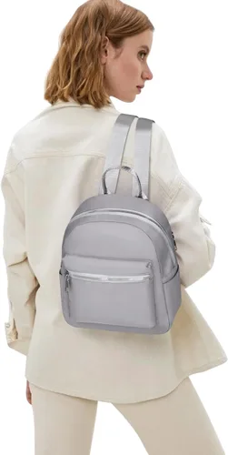 Vista 3 de Etercycle Mini mochila monedero para mujer, mochila pequeña, bolsa de hombro para viajes, Gris, Moda