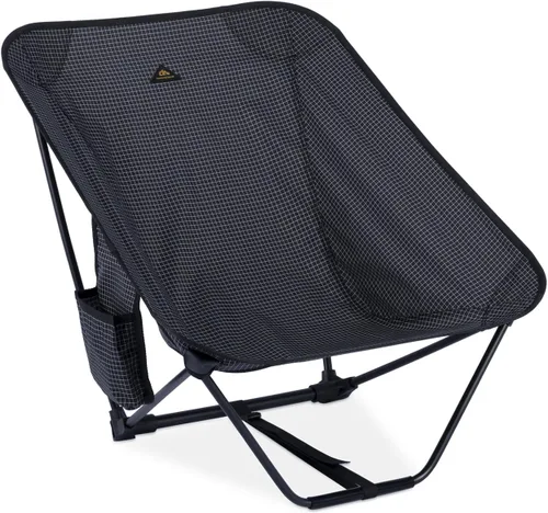 Vista 14 de iClimb - Silla plegable de camping ultraligera y compacta con bolsillo lateral y bolsa de transporte (Negro)