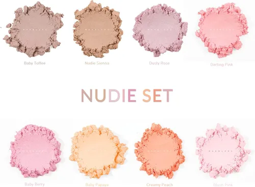 Vista 2 de MARBLERS Juego de colorantes en polvo de mica seguros para labios [Nudie 8 colores] Cosmético Pigmento de resina epoxi Tinte No tóxico