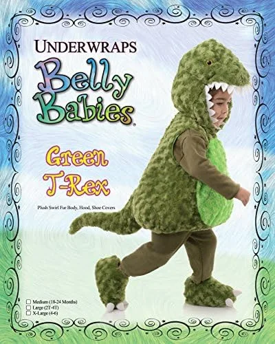 Vista 4 de Underwraps Mono T-Rex - Disfraz de bebé para bebé pequeño forro polar verde con licencia oficial de star wars silent one crew
