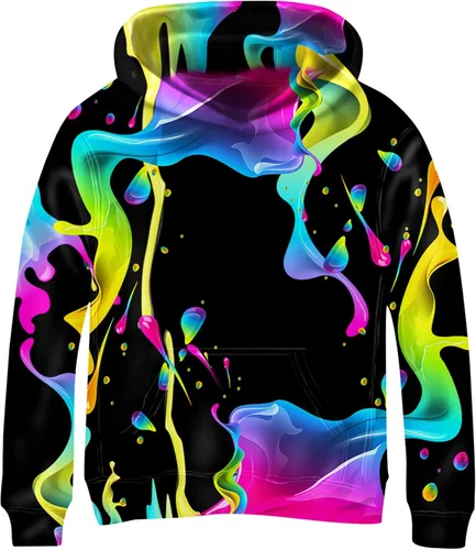 Vista 22 de Linnhoy Sudaderas con capucha para niños y niñas con estampado digital 3D de 6 a 15 años Cbai Blanco