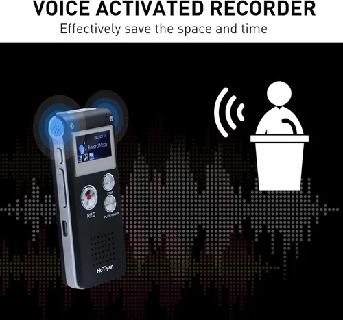 Vista 3 de Grabadora de voz digital Grabación de audio - Grabadora de audio de 64 GB con reproducción Grabadora activada por voz para conferencias, reuniones